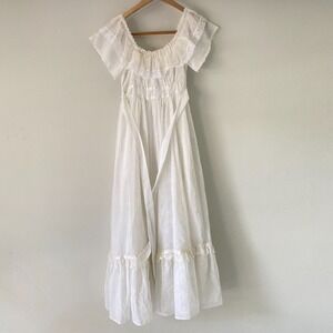 Vintage Gunne Sax Dress XXS XS 1970s Off the Shoulder tie gauze lined